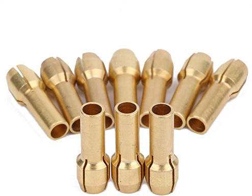 10 pcs Rotary Tool 1/8” Brass Collet Adapter Nuts Set for Dremel 2.9-3.2mm Shank