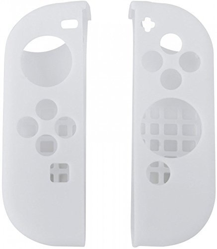 Coque de protection en silicone souple pour manette Switch Blanc