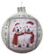 Kaemingk Weihnachtskugel weiß Dekor Glaskugel Hunde 2er Set Ø 8 cm