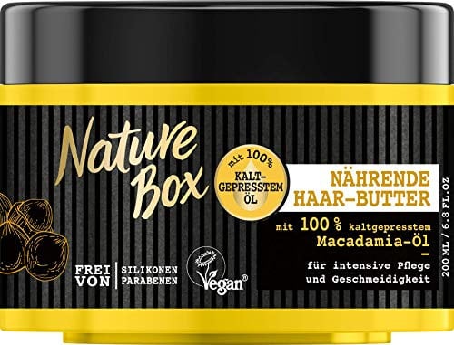 Nature Box Kur-Tiegel Macadamia-Öl Nährende Haar-Butter, 1er Pack (1 x 200 ml)