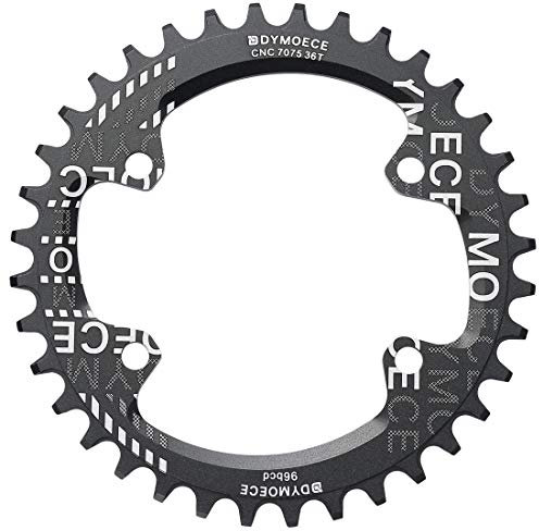 Dymoece Kettenblatt 96BCD Single Speed 32T 34T 36T 38T rund für Shimano M6000 M7000 M8000 M9000, schwarz, 38T