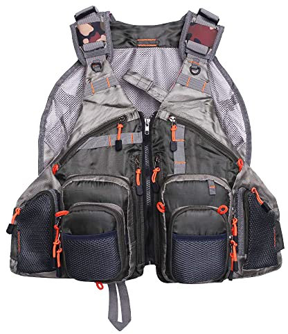 Raprance Angelweste für Damen und Herren, Outdoor-Aktivitäten, Fliegenbarsch, Angelweste, Rucksack (Armeegrün, FV01)