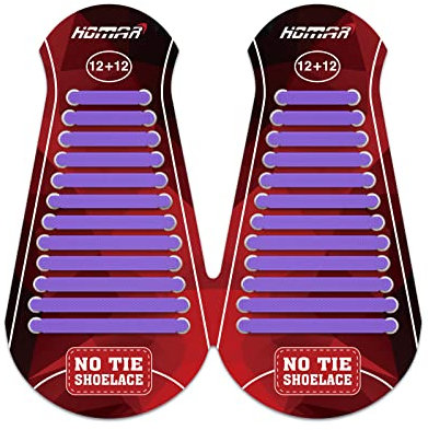 HOMAR Lacets Élastique pour Adultes et Enfants No Tie Lacets Silicone sans Laçage pour Baskets Chaussures de Planche Bottes Lacet Élastique sans Nœud