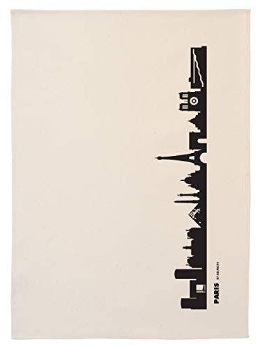 44spaces Paris Skyline Küchentücher Stadt Design schwarz, 50x70 cm 100% Baumwolle (Bio), Geschirrtücher für Pariser & Frankreich Fans, Geschenkidee Geburtstag Grill-Saison Garten-Fest Mitbringsel