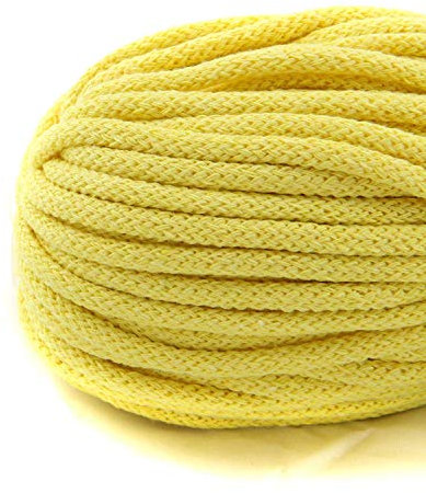 nts Nähtechnik 6mm 50m Baumwollkordel Kordel Seil in vielen Farben (hellgelb)
