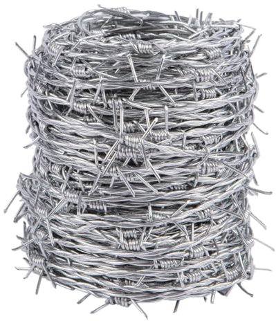 Garden Mile Galvanised 1.7mm X 30m Barbed Wire Supplied In Storage Tub - Outdoor Garden Security Fence Fencing Anti-cat Fox Bird Deterrent Spikes Barb Wire Roll Chicken Wire