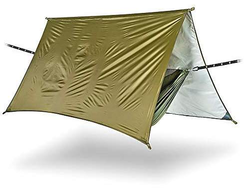 COLUMBUS Hamaca de Trekking Colgante con Mosquitera y Carpa Impermeable, Apta para la Lluvia. Hamaca Individual de 290 x 140 cm con Carpa de 290 x 290 cm.