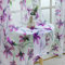 Delien Voile Schiebegardinen Lila Blumen Bauhinia-Muster Vorhang Fensterschals Transparenter Gardine mit Kräuselband Wohnzimmer Flächenvorhänge (1er-Pack, je H/B: 145/140 cm)