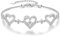 CDE Armband Damen 925 Sterling Silber Herz Rosegold Geschenk für Sie Geburtsstein Armbänder Frauen Schmuck Weihnachten Valentinstag Geburtstags Muttertags Hochzeits Jubiläums