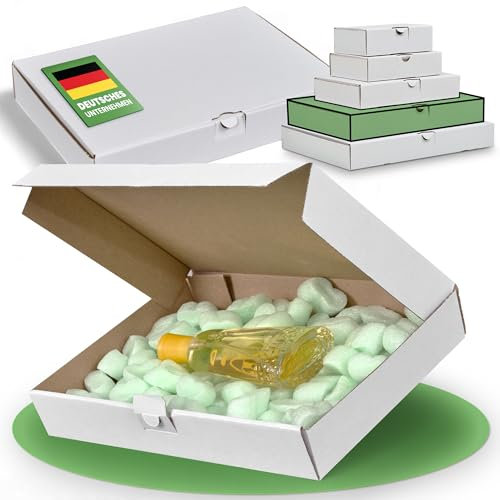 100 scatole maxi da lettere, 320 x 225 x 50 mm, colore bianco, dimensioni e quantità a scelta, per spedizioni di merci, spedizioni di libri, colore marrone, DHL Hermes DPD GLS UPS (100 pezzi bianco)