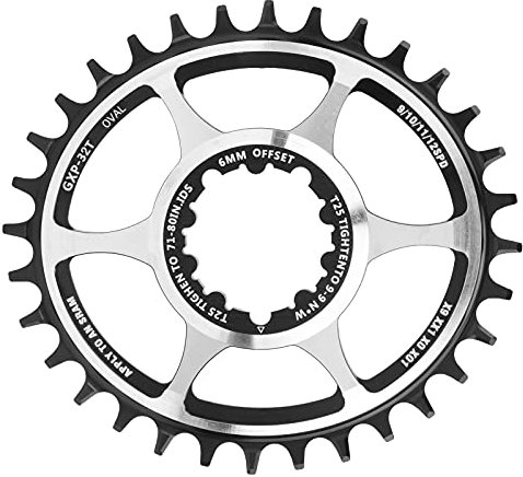 VGEBY Plato Ovalado Ancho Estrecho BCD104 32T de Bicicleta de montaña, Platos y bielas Ligeros Integrados(6 mm)