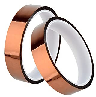 Euroharry 2 Stücke 3D Zubehör |33m 20mm Hitzebeständiges Klebeband Polymerisieren Elektronik Isolierband Klebeband für 3D-Drucker (2)