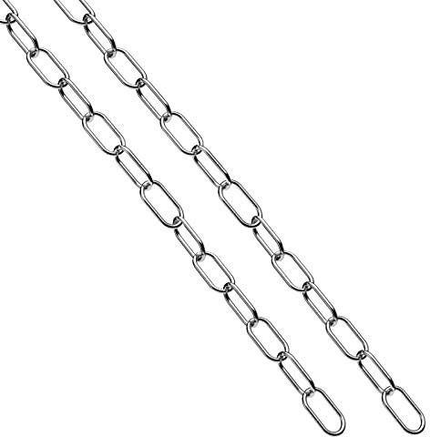 hannger Edelstahlkette Meterware, 3m 3mm Starke Kurz-gliedrigin Anker-Kette 2 Stück Metallspule Kettenglieder Sicherheitskette für Schatten Segel, Dekoration Zaun, Hundekette, Vogelfutterspender