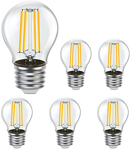 LEDEYA E27 LED Glühbirne Warmweiß 2700K, G45 Golf LED Birnen, 4W 400LM Energie Sparen, 35W Halogen Ersetzt, nicht Dimmbar, 25000 Stunden Lebensdauer - 6er Paket