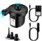 Inflador Eléctrico 240V AC / 12V DC - Hinchador Electrico con 3 Boquillas y 2 Enchufes para Casa y Coche - Bomba de Aire 2 en 1 Inflador y Desinflador para Piscinas Hinchables, Colchones Inflables