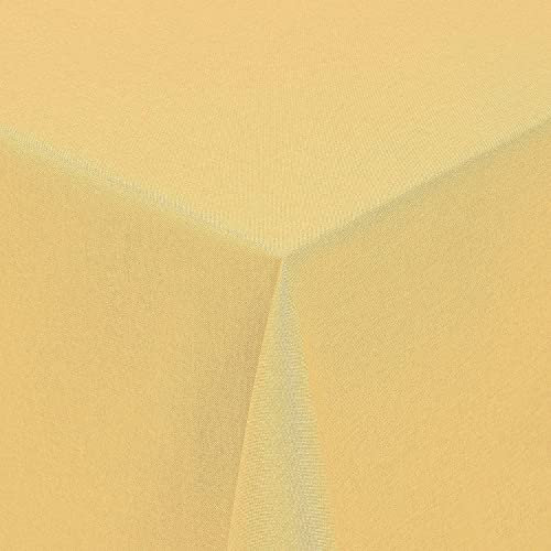 Tischdecke | Gelb - Eckig - 135x180cm | Gartentischdecke | Outdoor-Decke | Lotus-Effekt | Leinen-Optik | Schmutzabweisend
