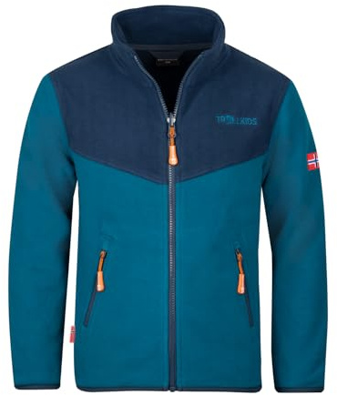 Trollkids Kids Oppdal Jacket XT | Warme und weiche Fleecejacke, Leicht und atmungsaktv, Zwei Taschen, Zip-in-System-kompatibel, Reißverschluss mit Kinnschutz
