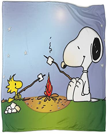 Snoopy Fleece Decke Flauschige Flanelldecke Kuscheldecke Plüsch Fleecedecke Wohndecke Sofadecke Weiche Warm Überwürfe Couchdecke 40x50inch(100x130cm)
