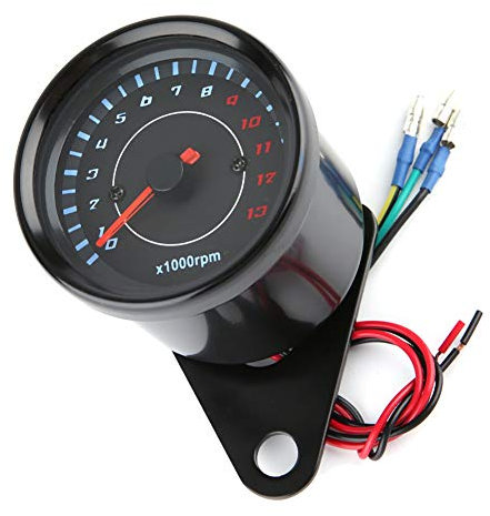 TKSE Elektronischer Drehzahlmesser, DC 12V Universal Motorrad LED Hintergrundbeleuchtung Tachometer Elektronische Drehzahlmesseranzeige