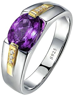 Homxi Silber Ring 925 Damen,Verlobungsring Simple Oval Lila Zirkonia Silber Ringe Damen Verlobung Gr 60 (19.1)