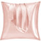 Vielit Taie Oreiller Satin 60x60 Lot de 2,pour Cheveux,Similaire Aux Taie d Oreiller en Soie,Housse de Coussin 60x60,Taies d'oreillers certifié Oeko-Tex Rose