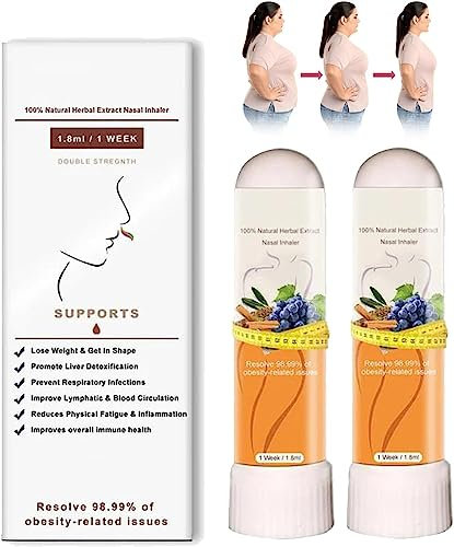 EXQST Aromatherapie-Naseninhalator für Gewichtsverlust und Körperformung, natürlicher Naseninhalator, Inhalatoren für ätherische Öle, Lymphentgiftung, Naseninhalator, strafft die Haut