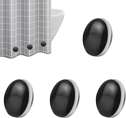 LEMONSTONE 4 Stück Vorhang Gewichte,Gardinenbeschwerer,Vorhang Gewichte Outdoor,Duschvorhang Gewichte,Vorhang Beschwerer Outdoor, Duschvorhang Magnet für Dusche Fenster Vorhang Tischdecken,Schwarz