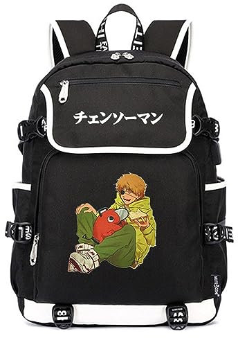 Anime Chainsaw Man Backpack Denji Pochita Print Backpack Unisex Casual Daypack Water Resistant School Bag