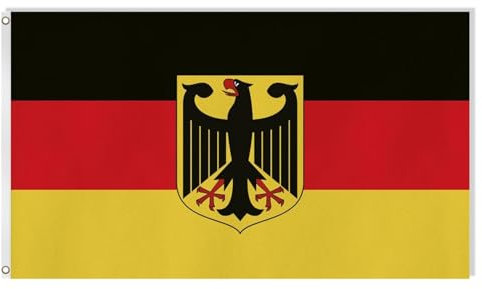 Deutschland Flagge, Adler Deutschland Flagge Mit 90 X 150 Cm, Wetterfeste Deutsche Flagge Mit-Ösen, Lebendigen Und Farben Fahnen Drinnen Dekoration Flagge Robustes