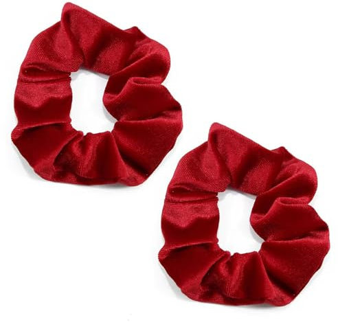 Roter Haargummi Scrunchie, Samt Haarband Rot Haargummi Damen Rote Scrunchies Haarspangen Haarschmuck Mädchen Weihnachten,Seil elastische Krawatten