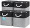 OrganiHaus Foldable Fabric Cube Baskets - 4 Pack 30x30 Bins for Nursery Decor & Kallax Organizer - Grey/Black