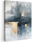 MuchoWow© Leinwandbilder 60x80 cm Wall Art Decoration Bilder für die Wand Schlafzimmer Deko Canvas Painting Wanddekoration Wohnzimmer Kunst - Grau - Gold - Abstrakt