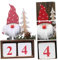 Alipis 1 Stück 2020 Weihnachten hölzerne Kalenderverzierung Weihnachtsmann-Kalender Weihnachtsdekoration santa claus decoration wooden advent calendar Ornament Tischkalender Schreibtisch