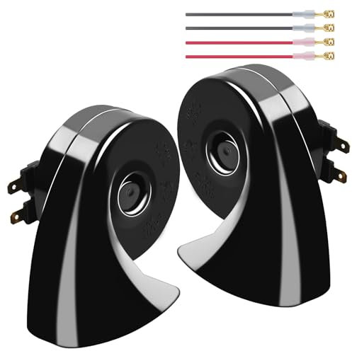 TIHOOK Autohupe Laut 120dB Horn, 2 STK lkw Hupe 12v, Autohupe Wasserdichte, für 12v Pkw Lkw Wohnmobile Motorräder Schiffe