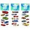 Set von bunten Stickern Autos, Aufkleber für Jungen