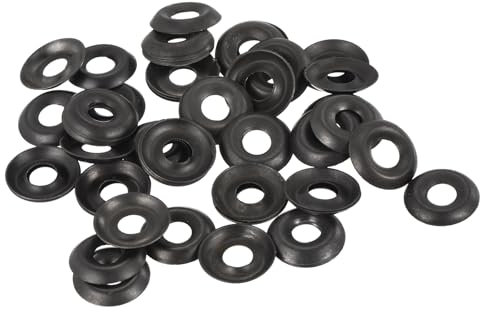 sourcing map 60Pcs Cup Washer Countersunk, Iron Black Countersunk Finish Washers for M5 Screws (M5 ID x 14mm OD x 2mm Thick)