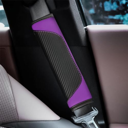 ZHOUFUDA Weiche Auto-Sicherheitsgurtbezüge für Mercedes Benz C Class AMG (4door) 2015-2023, Sicherheitsgurt Zubehör, Weicher Gurt für Schulterkomfort und Einfache Installation,A-Purple
