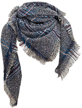 Schal Für Damen Blau Schal warmer, weicher, dicker, großer Kuschelschal Schal Mütze Set Kinder Dynamo Fanartikel Schal Staubmagnet 25 Tücher Strickrahmen Set Mütze Und Schal Damen (Navy, One Size)
