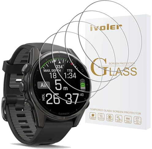 iVoler 4 Pezzi Vetro Temperato per Garmin Forerunner 165/165 Music/Xiaomi Watch S4 / S3 / Amazfit Cheetah PRO, Pellicola Protettiva Protezione Schermo Anti Graffio, Durezza 9H, Anti-Impronte