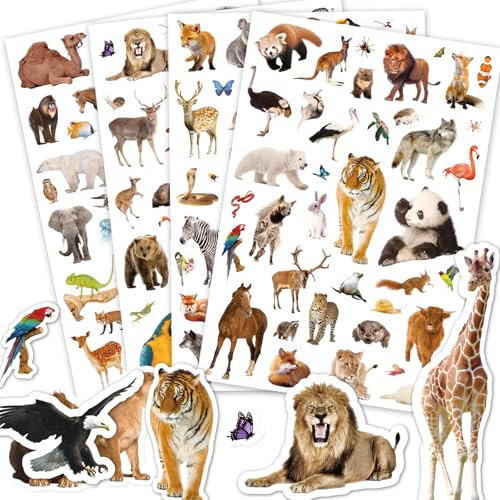 FindFunFine Wild Animals Stickers 900 Pieces Safari Wild Life Animal Stickers Party Favors Gifts Decor for Scrapbook Waterbottle Calendar Planner Gift Wrap Decor