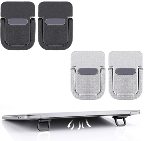 4 Stück Mini Laptopständer,Tragbarer Tastaturständer,Selbstklebender Portable Tastatur Erhöhung,Faltbarer-Laptop Ständer für Allen Laptops