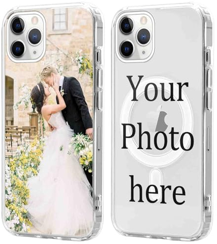 Coiwxmoi Personalisierte Magnetisch Handyhülle für iPhone 11 Pro 5,8'' [Kompatibel mit MagSafe], Klare Personalisiert Hülle mit Bild Foto Text Selbst Gestalten Design Schutzhülle für iPhone 11 Pro