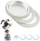 Junta y filtro de cafetera universal para recambios Moka 3 x anillo de sellado de látex + 1 x filtro de acero (2 tazas) Repuesto de silicona Junta, para cafetera italiana,