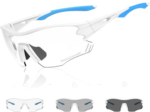 X-TIGER Photochromatische Selbsttönend Fahrradbrille Herren Damen UV400 Schutz Sportbrille Transprante Sonnenbrille Mtb Outdoorsport