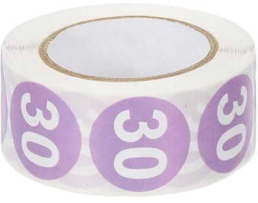 PATIKIL 1-Zoll-Nummer 30 Aufkleber, 500 Etiketten Kreis Dot Aufkleber Klebstoff Home Organization Warehouse Office Management, Lavendel Lila