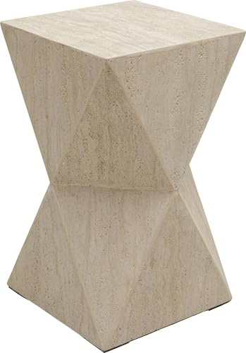 Kare Design Beistelltisch Luxury Triangle Travertine, Beige, Couchtisch, Ablage, Nachttisch, Stein-Optik, 53x31x31 cm (H/B/T)