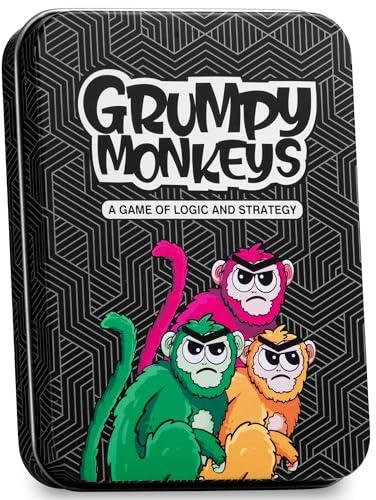 Grumpy Monkeys - Strategy & Logic Card Game for Adults, Teens & Families | 2-4 Players | Ages 10+ | Fun for Game Night or Travel