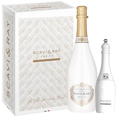 SCAVI & RAY Ice Prestige Geschenkset mit Salzmühle - 0,75l | Halbtrockener fruchtig frischer Schaumwein aus Italien mit Salzmühle, 10,5% Vol., Genussmoment in stilvoller Geschenkbox