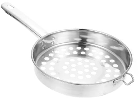 Passoire Cuisine Plate en Acier Inoxydable, Filtrante, Argenté | Grosse Maille, Très Polie, Usage la Cuisine et Hot Pot, Outil Polyvalent, Sécurité, Finition Argentée