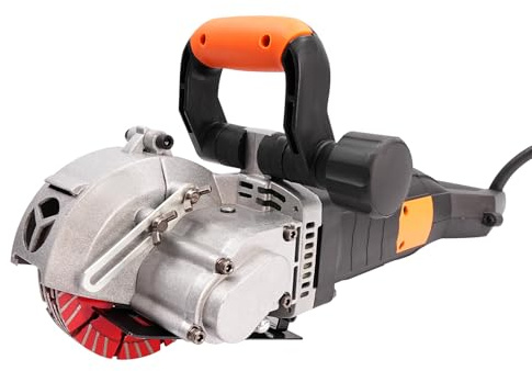 Betontrennsäge 4800W Schlitzmaschine Mauernutfräse mit 5 Sägeblättern und Wasserpumpe, Elektrische Schlitzfräse mit 5000 U/min, maximale Schnitttiefe 42 mm